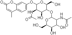 4-甲基umbelliferyl N,N-二乙酰基-β-d-chitobioside结构式_53643-12-2结构式
