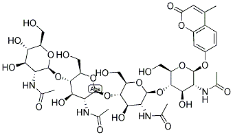4-甲基香豆素基 N,N,N,N-四乙酰基-β-D-壳聚四糖苷结构式_53643-14-4结构式