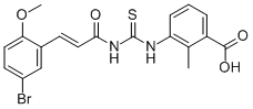 3-[[[[3-(5-溴-2-甲氧基苯基)-1-氧代-2-丙烯基]氨基]硫氧代甲基]氨基]-2-甲基-苯甲酸结构式_536981-21-2结构式