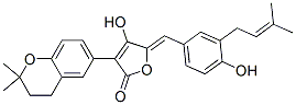 3-(3,4-二氢-2,2-二甲基-2H-1-苯并吡喃-6-基)-4-羟基-5-[(z)-[4-羟基-3-(3-甲基-2-丁烯)苯基]亚甲基]-2(5h)-呋喃酮结构式_55215-33-3结构式