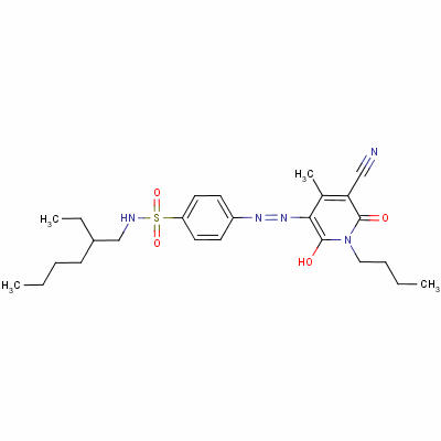 4-[(1-丁基-5-氰基-1,6-二氢-2-羟基-4-甲基-6-氧代-3-吡啶)氮杂]-n-(2-乙基己基)苯磺胺结构式_55290-62-5结构式