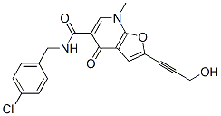 (9ci)-n-[(4-氯苯基)甲基]-4,7-二氢-2-(3-羟基-1-丙炔)-7-甲基-4-氧代-呋喃并[2,3-b]吡啶-5-羧酰胺结构式_562101-76-2结构式
