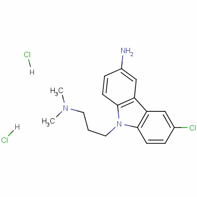 3-氨基-6-氯-N,N-二甲基-9h-咔唑-9-丙胺双盐酸盐结构式_56244-06-5结构式