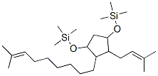 {[4-(3-甲基-2-丁烯-1-基)-5-(8-甲基-7-壬烯-1-基)-1,3-环戊烷二基]二(氧基)}二(三甲基硅烷)结构式_56306-71-9结构式