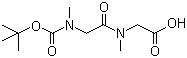 2-(2-((叔丁氧基羰基)(甲基)氨基)-N-甲基乙酰氨基)乙酸结构式_56612-14-7结构式