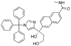 (S)-6-(1,3-二羟基-1-(1-三苯甲游基-1H-咪唑-4-基)丙基)-n-甲基-2-萘甲酰胺结构式_566200-79-1结构式