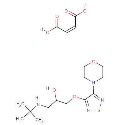 3-[3-(叔-丁基氨基)-2-羟基丙氧基]-4-吗啉基-1,2,5-噻二唑单马来酸盐结构式_57073-55-9结构式