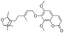 6,8-二甲氧基-7-[[3-甲基-5-(1,3,3-三甲基-7-噁双环[2.2.1]庚-2-基)-2-戊烯基]氧基]-2H-1-苯并吡喃-2-酮结构式_57110-45-9结构式