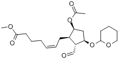 (Z)-7-[(1r,2r,3r,5s)-5-乙酰氧基-2-甲酰基-3-(四氢-吡喃-2-基氧基)-环戊基]-5-庚烯酸甲酯结构式_57429-55-7结构式