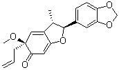 (2S)-2α-(1,3-苯并二氧杂环戊烯-5-基)-3β-甲基-5α-甲氧基-5-烯丙基-2,3,5,6-四氢苯并呋喃-6-酮结构式_57430-03-2结构式