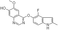 4-(4-氟-2-甲基-1H-吲哚-5-基氧基)-6-甲氧基喹唑啉-7-醇结构式_574745-76-9结构式