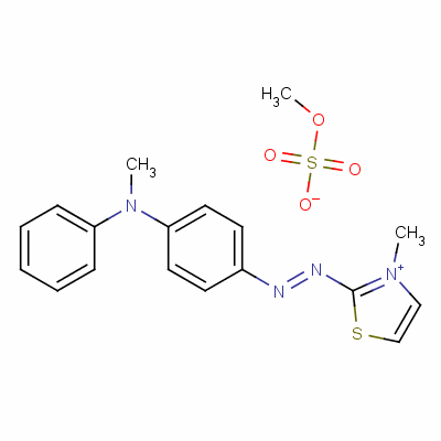 3-甲基-2-[[4-(N-甲基苯胺基)苯基]偶氮]噻唑鎓硫酸甲酯盐结构式_57583-74-1结构式