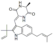 (6S,3z)-6α-甲基-3-[[2-(1,1-二甲基-2-丙烯基)-6-(3-甲基-2-丁烯)-1H-吲哚-3-基]亚甲基]哌嗪-2,5-二酮结构式_57765-86-3结构式