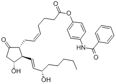 4-(苯甲酰基氨基)苯基 (5Z,11alpha,13E,15S)-11,15-二羟基-9-氧代前列腺-5,13-二烯-1-酸酯结构式_57790-53-1结构式