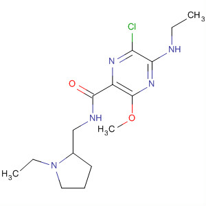 N-[(1-乙基吡咯烷-2-基)甲基]-6-氯-5-(乙基氨基)-3-甲氧基吡嗪-2-羧酰胺结构式_57796-25-5结构式