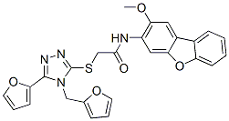 (9ci)-2-[[5-(2-呋喃)-4-(2-呋喃甲基)-4H-1,2,4-噻唑-3-基]硫代]-n-(2-甲氧基-3-二苯并呋喃)-乙酰胺结构式_578000-28-9结构式