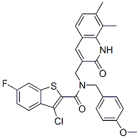 (9ci)-3-氯-n-[(1,2-二氢-7,8-二甲基-2-氧代-3-喹啉)甲基]-6-氟-n-[(4-甲氧基苯基)甲基]-苯并[b]噻吩-2-羧酰胺结构式_579451-53-9结构式