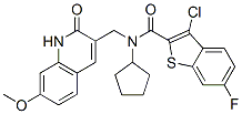 (9ci)-3-氯-n-环戊基-n-[(1,2-二氢-7-甲氧基-2-氧代-3-喹啉)甲基]-6-氟-苯并[b]噻吩-2-羧酰胺结构式_579456-43-2结构式