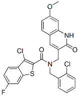 (9ci)-3-氯-n-[(2-氯苯基)甲基]-n-[(1,2-二氢-7-甲氧基-2-氧代-3-喹啉)甲基]-6-氟-苯并[b]噻吩-2-羧酰胺结构式_579456-90-9结构式