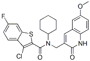 (9ci)-3-氯-n-环己基-n-[(1,2-二氢-6-甲氧基-2-氧代-3-喹啉)甲基]-6-氟-苯并[b]噻吩-2-羧酰胺结构式_579457-39-9结构式
