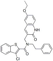 (9ci)-3-氯-n-[(6-乙氧基-1,2-二氢-2-氧代-3-喹啉)甲基]-n-(2-苯基乙基)-苯并[b]噻吩-2-羧酰胺结构式_579459-25-9结构式