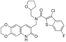 (9ci)-3-氯-6-氟-n-[(四氢-2-呋喃)甲基]-n-[(2,3,6,7-四氢-7-氧代-1,4-二噁英并[2,3-g]喹啉-8-基)甲基]-苯并[b]噻吩-2-羧酰胺结构式_579518-30-2结构式
