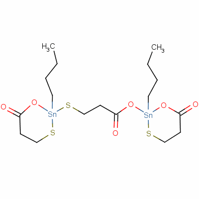 2-丁基-2-((3-((2-丁基二氢-6-氧代-4H-1,3,2-氧硫锡杂环己-2-基)氧基)-3-氧代丙基)硫代)二氢-6H-1,3,2-氧硫锡杂环己-6-酮结构式_58098-20-7结构式