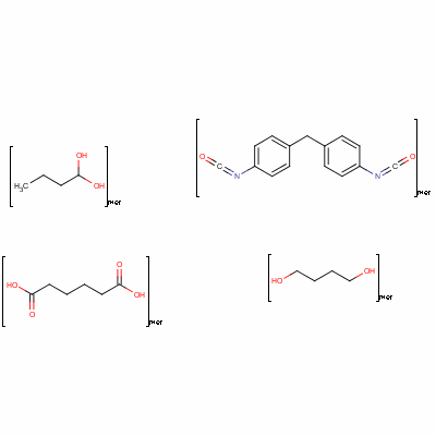 聚[4,4-亚甲基二(苯基异氰酸))-alt-1,4-丁二醇/聚(丁烯己二酸)]结构式_58180-53-3结构式