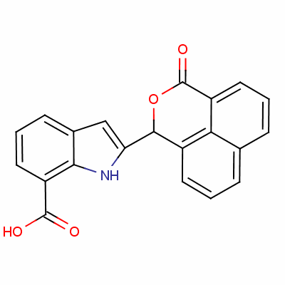 3-(3-氧代-1h,3h-萘并[1,8-cd]吡喃-1-基)-1H-吲哚-7-羧酸结构式_58521-43-0结构式
