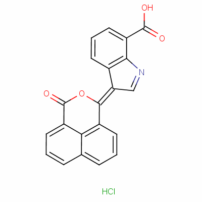 3-(3-氧代-1h,3h-萘并[1,8-cd]吡喃-1-基)-3H-吲哚-7-羧酸盐酸盐结构式_58556-60-8结构式