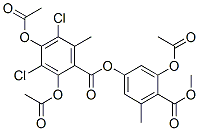 2,4-双(乙酰基氧基)-3,5-二氯-6-甲基苯甲酸 3-(乙酰基氧基)-4-(甲氧基羰基)-5-甲基苯酯结构式_5859-24-5结构式