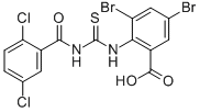 3,5-二溴-2-[[[(2,5-二氯苯甲酰基)氨基]硫氧代甲基]氨基]-苯甲酸结构式_586391-86-8结构式
