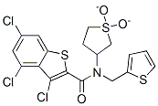 (9ci)-3,4,6-三氯-n-(四氢-1,1-二氧化物-3-噻吩)-n-(2-噻吩甲基)-苯并[b]噻吩-2-羧酰胺结构式_586986-26-7结构式