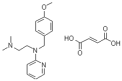 N-[(4-甲氧苯基)甲基]-N-(2-吡啶基)-N’,N’-二甲基-乙二胺马来酸盐结构式_59-33-6结构式