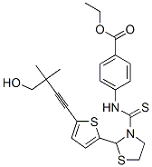 (9ci)-4-[[[2-[5-(4-羟基-3,3-二甲基-1-丁炔yl)-2-噻吩]-3-噻唑啉]硫氧代甲基]氨基]-苯甲酸乙酯结构式_590380-38-4结构式