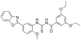 (9ci)-n-[[[5-(2-苯并噁唑基)-2-甲氧基苯基]氨基]硫氧代甲基]-3,5-二乙氧基-苯甲酰胺结构式_590394-96-0结构式