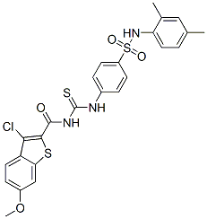 (9ci)-3-氯-n-[[[4-[[(2,4-二甲基苯基)氨基]磺酰基]苯基]氨基]硫氧代甲基]-6-甲氧基-苯并[b]噻吩-2-羧酰胺结构式_590400-24-1结构式
