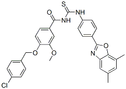 (9ci)-4-[(4-氯苯基)甲氧基]-n-[[[4-(5,7-二甲基-2-苯并噁唑基)苯基]氨基]硫氧代甲基]-3-甲氧基-苯甲酰胺结构式_593238-82-5结构式
