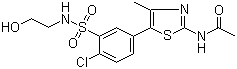 N-[5-[4-氯-3-[[(2-羟基乙基)氨基]磺酰基]苯基]-4-甲基-2-噻唑基]乙酰胺结构式_593960-11-3结构式