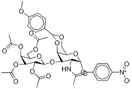 2-乙酰氨基-2-脱氧-4,6-O-(4-甲氧基苄亚基)-3-O-(2,3,4,6-四-O-乙酰基-beta-D-吡喃半乳糖基)-4-硝基苯基-alpha-D-吡喃半乳糖苷结构式_59837-11-5结构式