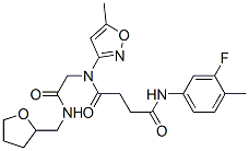 (9ci)-n-(3-氟-4-甲基苯基)-n-(5-甲基-3-异噁唑基)-n-[2-氧代-2-[[(四氢-2-呋喃)甲基]氨基]乙基]-丁烷二酰胺结构式_602322-33-8结构式