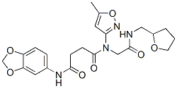(9ci)-n-1,3-苯并二氧杂环戊烯l-5-基-n-(5-甲基-3-异噁唑基)-n-[2-氧代-2-[[(四氢-2-呋喃)甲基]氨基]乙基]-丁烷二酰胺结构式_602322-40-7结构式