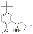 (9CI)-2-[5-(1,1-二甲基乙基)-2-甲氧基苯基]-4-甲基-吡咯烷结构式_603068-96-8结构式