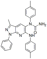 Urea, n-[3-methyl-6-[(4-methylphenyl)amino]-1-phenyl-1h-pyrazolo[3,4-b]pyridin-5-yl]-n-(4-methylphenyl)- (9ci) Structure,603092-95-1Structure