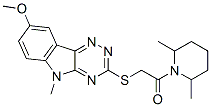 (9ci)-1-[[(8-甲氧基-5-甲基-5H-1,2,4-噻嗪并[5,6-b]吲哚-3-基)硫代]乙酰基]-2,6-二甲基-哌啶结构式_603947-61-1结构式