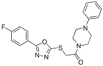 (9ci)-1-[[[5-(4-氟苯基)-1,3,4-噁二唑-2-基]硫代]乙酰基]-4-苯基-哌嗪结构式_604760-68-1结构式