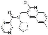 (9CI)-N-[(2-氯-6-甲基-3-喹啉)甲基]-N-环戊基-吡嗪羧酰胺结构式_604780-72-5结构式