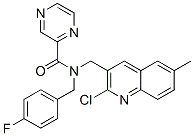 (9CI)-N-[(2-氯-6-甲基-3-喹啉)甲基]-N-[(4-氟苯基)甲基]-吡嗪羧酰胺结构式_604780-90-7结构式