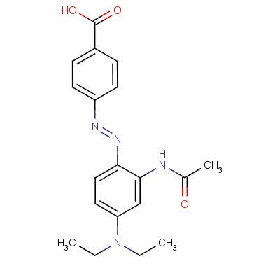 4-[[2-乙酰氨基-4-(二乙基氨基)苯基]氮杂]苯甲酸结构式_60568-54-9结构式