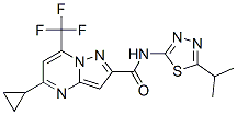 (9CI)-5-环丙基-N-[5-(1-甲基乙基)-1,3,4-噻二唑-2-基]-7-(三氟甲基)-吡唑并[1,5-a]嘧啶-2-羧酰胺结构式_606096-60-0结构式